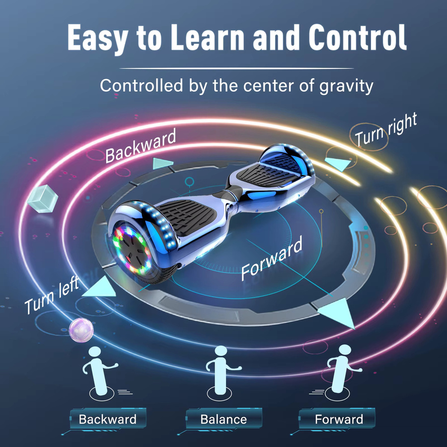 RCB Hoverboard mit Hoverkart, Elektrisches Hoverboard, 6,5-Zoll, LED-Reifen - Bild 2