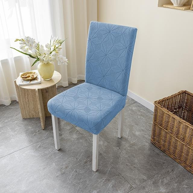 Jacquard-Stuhlhussen von airldianer in Seeblau, elastische Stretch-Hussen für Esszimmerstühle, einfarbig und waschbar - Bild 1