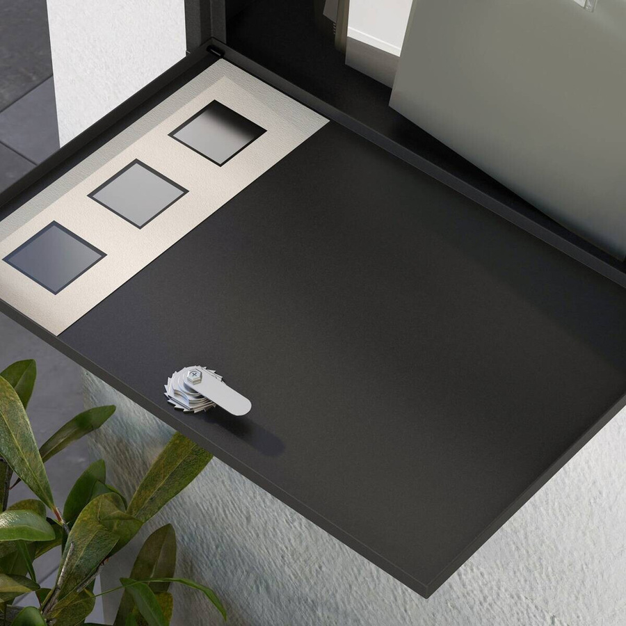 HOMCOM Briefkasten aus Metall in Schwarz B/H/L: 11,5 x 36,5 x 29 cm - Bild 4