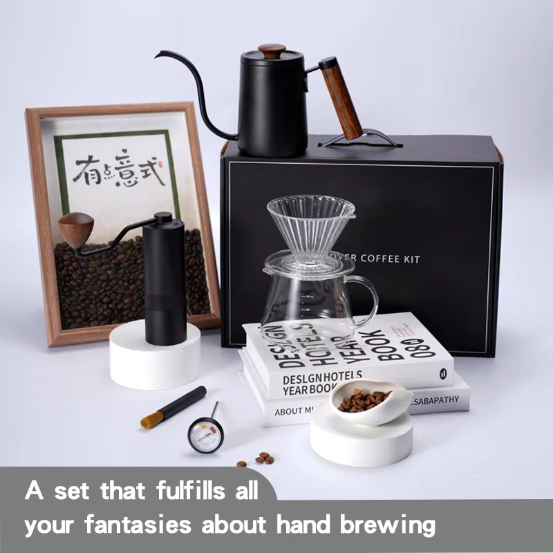 LKW3MOSHI Barista Kaffee-Set in Schwarz mit Kaffeebohnenmühle und Schwanenhals-Wasserkocher - Bild 2