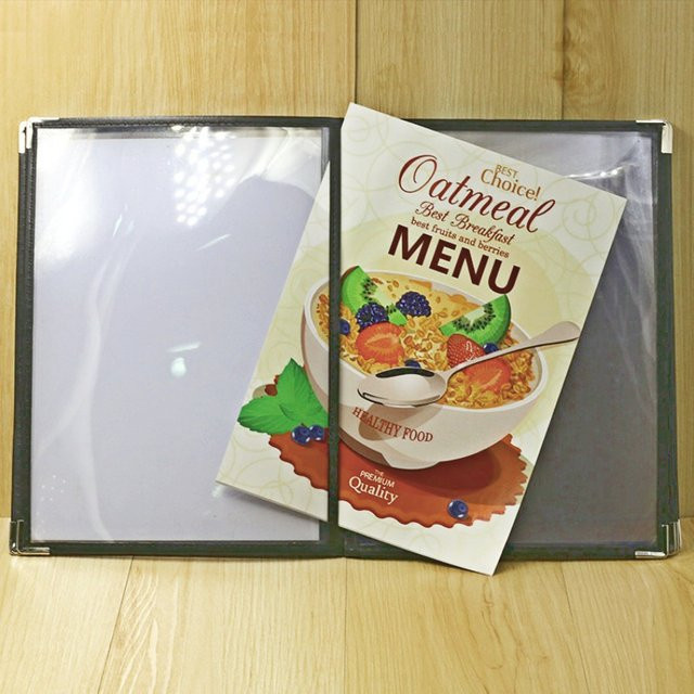 Transparente A4 PVC Menü Cover Schutzhülle für Restaurant und Bar mit 4 Seiten - Bild 1