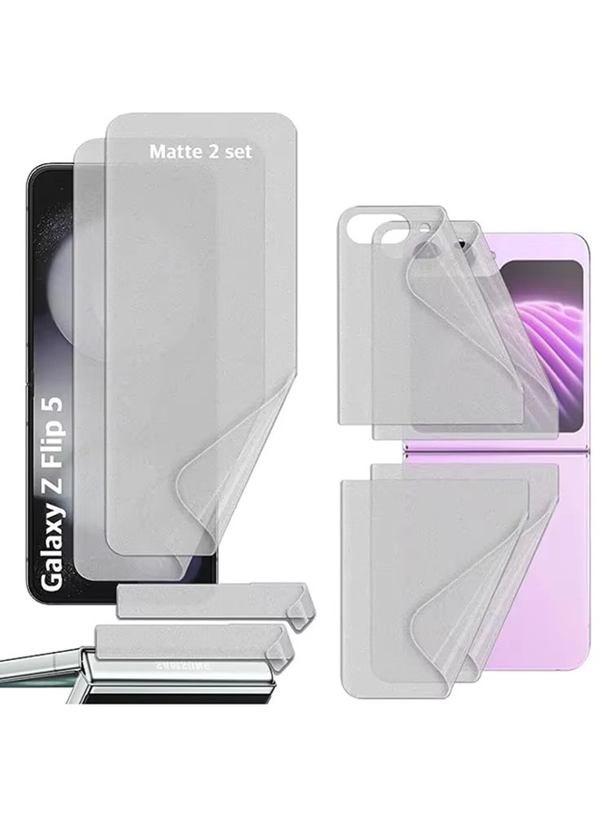 Matte Hydrogel-Displayschutzfolie aus weichem TPU für Samsung Galaxy Z Flip 7, 6, 5, 4 und 3, Innen- und Außenseite, Transparent - Bild 4