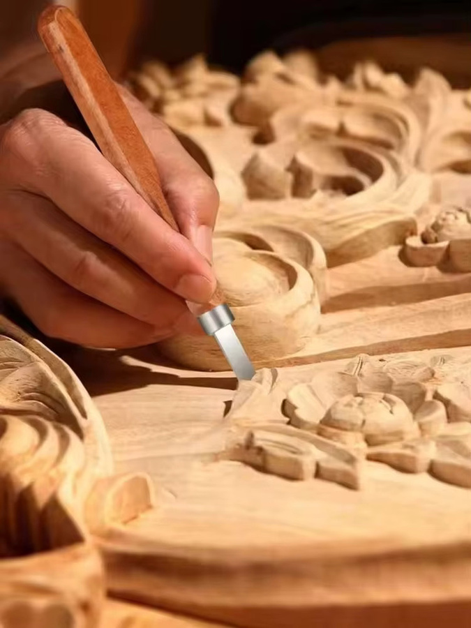 Ninth World Holzschnitzwerkzeug Set mit Holzgriffen in Braun, 10 bis 13 Teile für Schnitzarbeiten und Handwerk - Bild 6