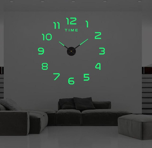 Kreative Wanduhr mit Acryl-Ziffern in Schwarz, analoge Silent-Uhr im minimalistischen Design, Durchmesser: 130 cm - Bild 1