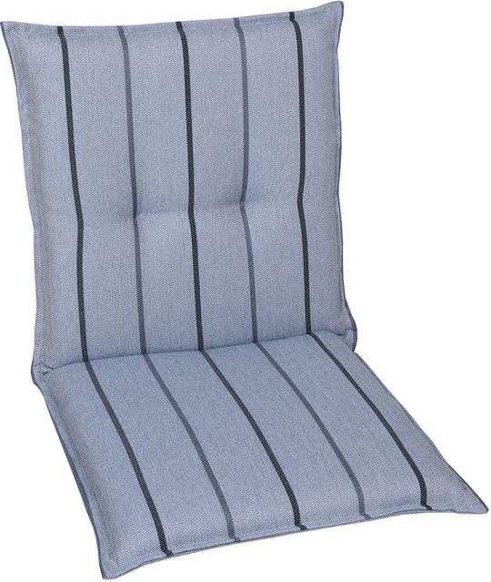GO-DE TEXTIL Gartenauflage für Niederlehner, 2er Set, blau, reversible Wendauflage aus Olefin - Bild 1