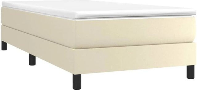 vidaXL Boxspringbettgestell gepolstert in Creme und Beige aus Kunstleder B/T/H: 90 x 200 x 203 cm - Bild 1