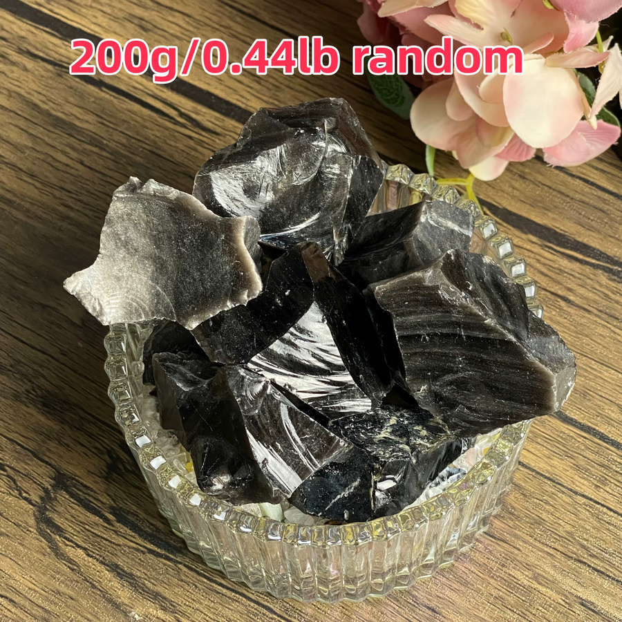 CrystalHola Goldener Obsidian Rohstein in Gold und Schwarz, getrommelte Kristalle für die Schmuckherstellung - Bild 4