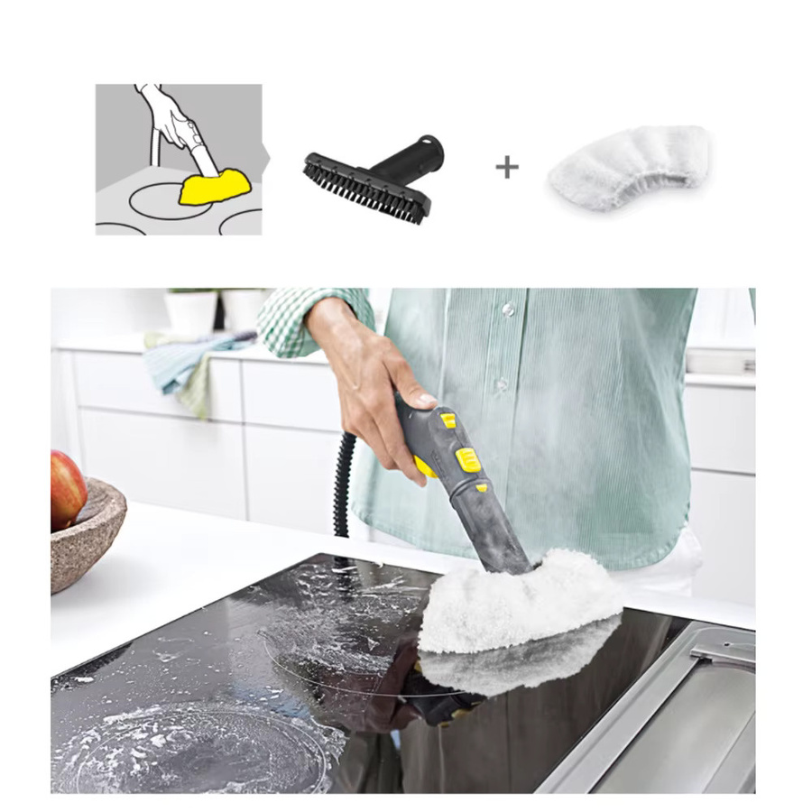Kärcher Dampfreiniger-Bürstenkopf für SC1 SC2 SC3 SC4 SC5 SC7 Serie, Ersatzteil Aufsatz in Schwarz, B/T/H: 15,0 x 14,0 cm - Bild 1