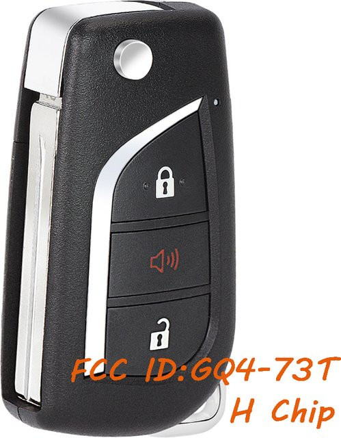 DIYKEY GQ4-73T Smart Remote Auto Schlüsselanhänger für Toyota RAV4 2019-2021, 3 Tasten, 315 MHz, H Chip, Schwarz - Bild 1