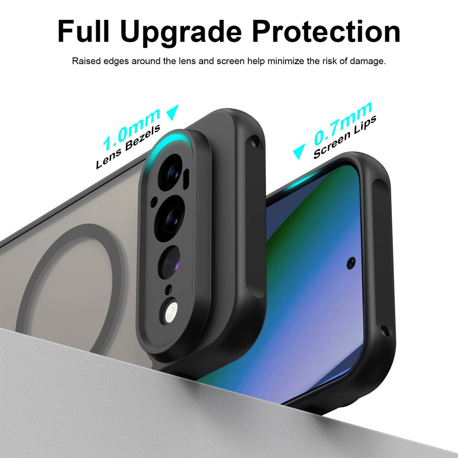 MagSafe kompatible matte Handyhülle für Google Pixel 11 Pro XL, 10 Pro XL, 9, 9A in Schwarz, stoßfeste Hartschale - Bild 5