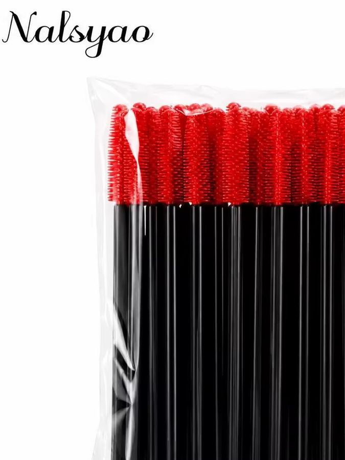 CNKESS Silikon-Mascara-Applikatoren, 50 Stück, Damen, Rot - Bild 3