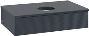 V&B Waschtischunterschrank Antao mit Frontstruktur in Blau, B/T/H: 80 x 50 x 19 cm - Bild 1