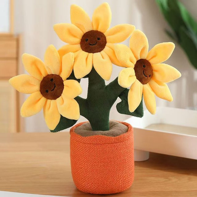 Yiran Health & Beauty Lachende Sonnenblumenpuppe, Plüschtier, ab 14 Jahren - Bild 1
