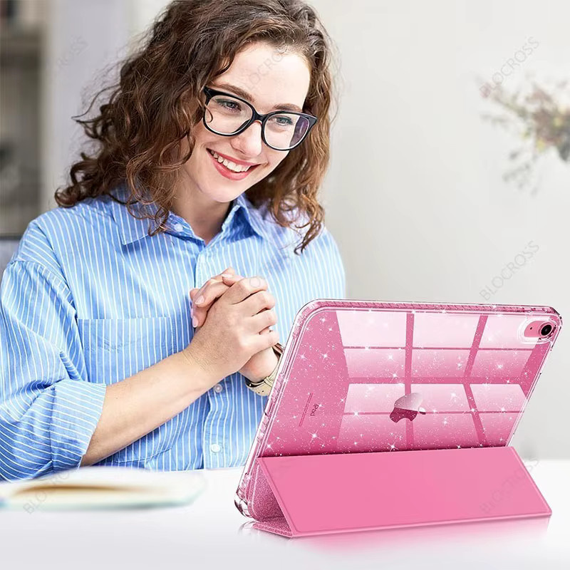Glitzernde iPad Hülle mit Stifthalter für iPad Air 4 5 11 M2 M3 M4 und iPad 10.2 10.5 10.9 Generation in Pink und Purple - Bild 2