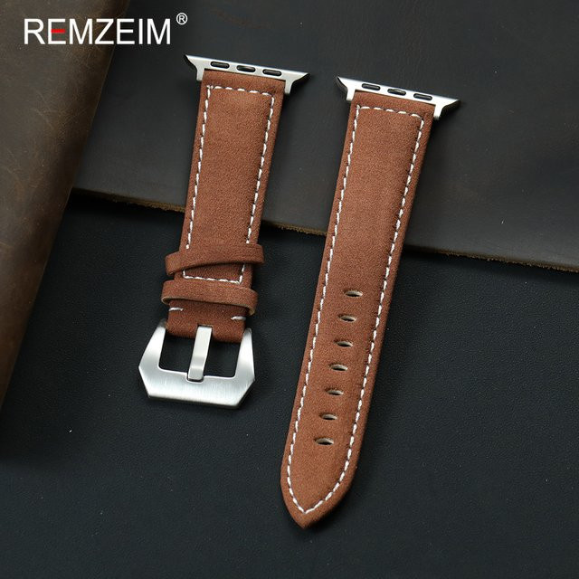 REMZEIM Uhrenarmband PU-Leder, Herren, Vintage - Bild 1