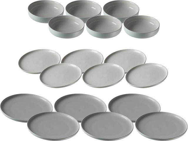 Ritzenhoff & Breker Teller- und Schalenset Jasper, 18er Set, Grau - Bild 1