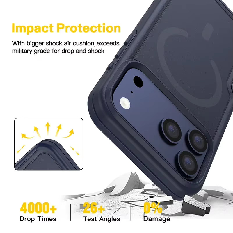 Ott Armor Box Militär-Schutzhülle mit MagSafe für iPhone 17 Pro Max, 16 Plus, 15, 14, 13, 12 aus PC und TPU in Blau - Bild 4