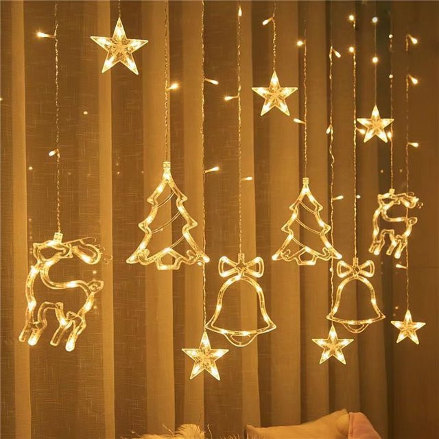 LED-Weihnachtsgirlande Lyfs als Feenvorhang-Lichterkette mit Sternen in Warmweiß - Bild 1