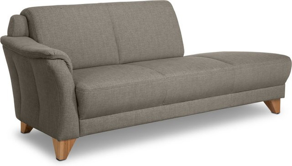 Recamiere Mondo Quadra modern in Grau mit Eichenholz-Gestüt, B/T/H: 205 x 86 x 56 cm