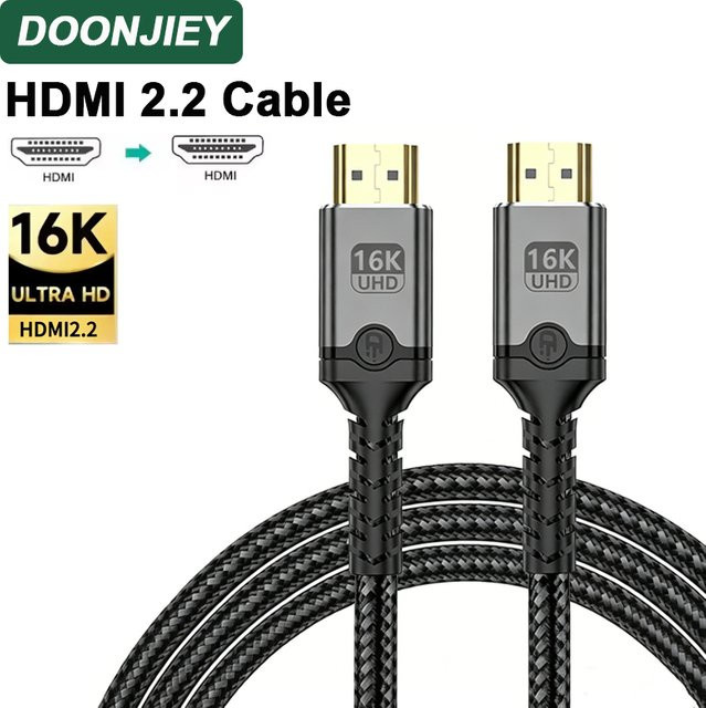 DOONJIEY HDMI 2.2 Kabel mit 16K@60Hz, 8K@60Hz und 96Gbps für PS5, PS6, Laptop und Heimkino mit eARC, ARC und HDR - Bild 1