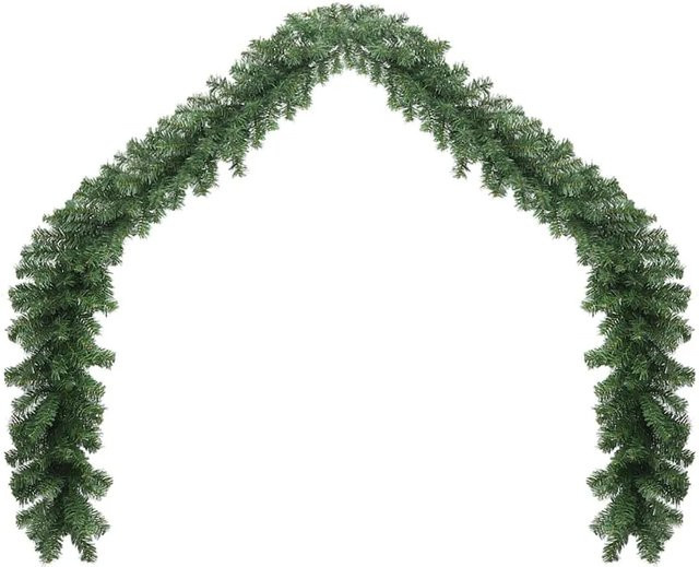 vidaXL Weihnachtsgirlande mit warmweißen LED-Lichtern, 20 m, Grün - Bild 1