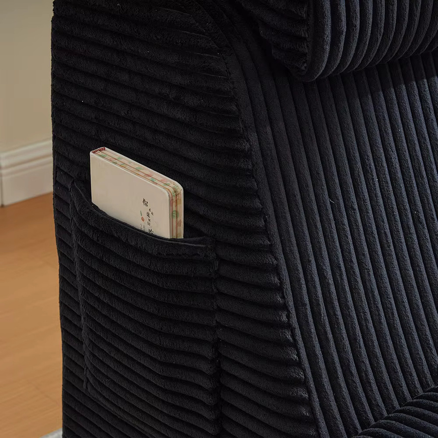 KOMHTOM Moderner Freizeit-Sessel aus Cord mit ergonomischem Design und hoch elastischem Kompressionsschaum in Beige oder Schwarz - Bild 3