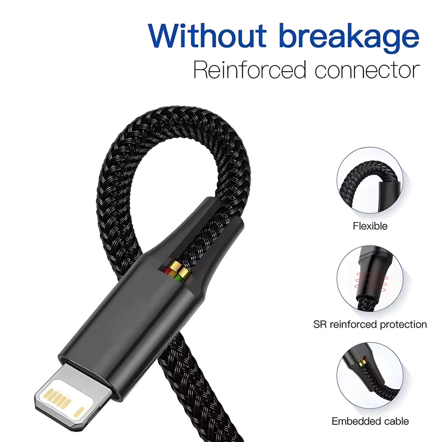 NNBILI 4-in-1 USB-Mehrfach-Ladekabel mit USB-C und Micro-USB, 3A Schnellladekabel für iPhone, Samsung und Huawei - Bild 3
