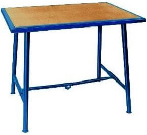 Klappbare Werkbank Kiesel in Blau mit Holzplatte, B/T/H: 120 x 70 x 3 cm - Bild 1