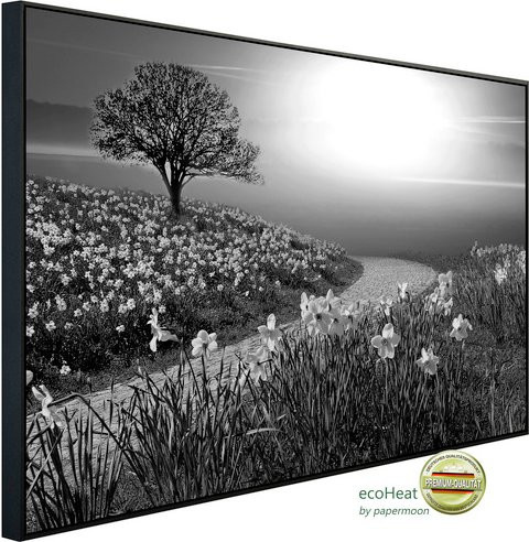 papermoon EcoHeat Infrarotheizung Landschaft Schwarz Weiss mit App-Steuerung und Überhitzungsschutz - Bild 1