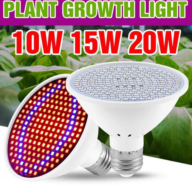 20 W Vollspektrum LED Pflanzenlampe mit E27 Fassung in Weiß für Gemüse, Blumen und Obst - Bild 1