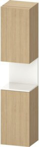 Duravit Hochschrank Qatego mit 2 Glastüren und LED-Beleuchtung, Weiß/Braun, B/T/H: 40 x 36 x 176 cm - Bild 1