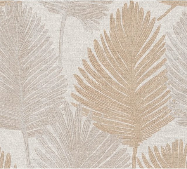 A.S. Création Vliestapete Floral Blätter in Beige, Motiv Natur im Art Nouveau Stil, matt, FSC-zertifiziert, Breite: 0,53 m, Länge: 10,05 m - Bild 1