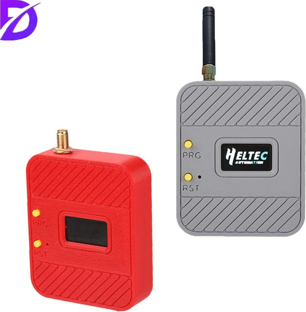 diymore Entwicklungsboard-Gehäuse für WiFi LoRa 32 V4 ESP32 mit WiFi und Bluetooth sowie Anschluss für externe Antenne, Grau-Rot - Bild 1