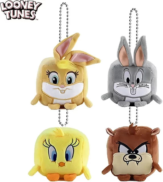HUGKIS Looney Tunes Plüsch-Schlüsselanhänger, Bugs Bunny, Tweedy Bird, TAZ - Bild 1