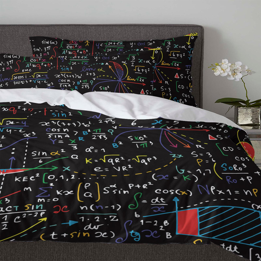 Lodestar Bettwäscheset Mathematik Formel Diagramm mit Kissenbezug, 3-teilig, Schwarz, B/H: 135 x 200 cm - Bild 3