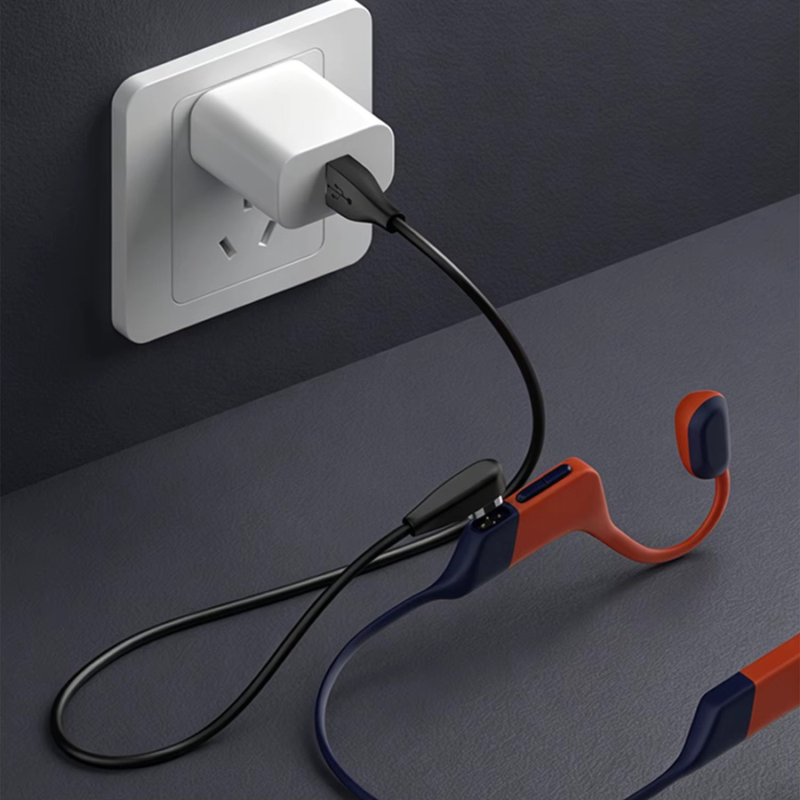 Magnetisches Schnellladekabel für Shokz OpenSwim Pro S710 Knochenschall-Kopfhörer, USB-A oder USB-C auf 4-Pin, Schwarz - Bild 4