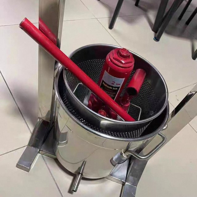 Manuelle hydraulische Fruchtpresse von maiou aus Edelstahl in Silber, 22 l Entsafter für Trauben, Honig, Heidelbeeren und Maulbeeren - Bild 1