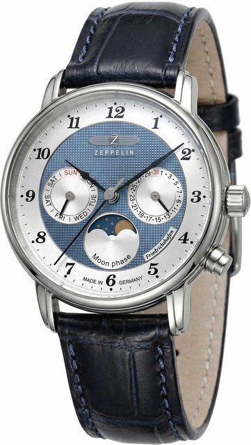 Zeppelin Herrenuhr, Quarz, Edelstahl, Blau, 35 mm, 5 ATM - Bild 1