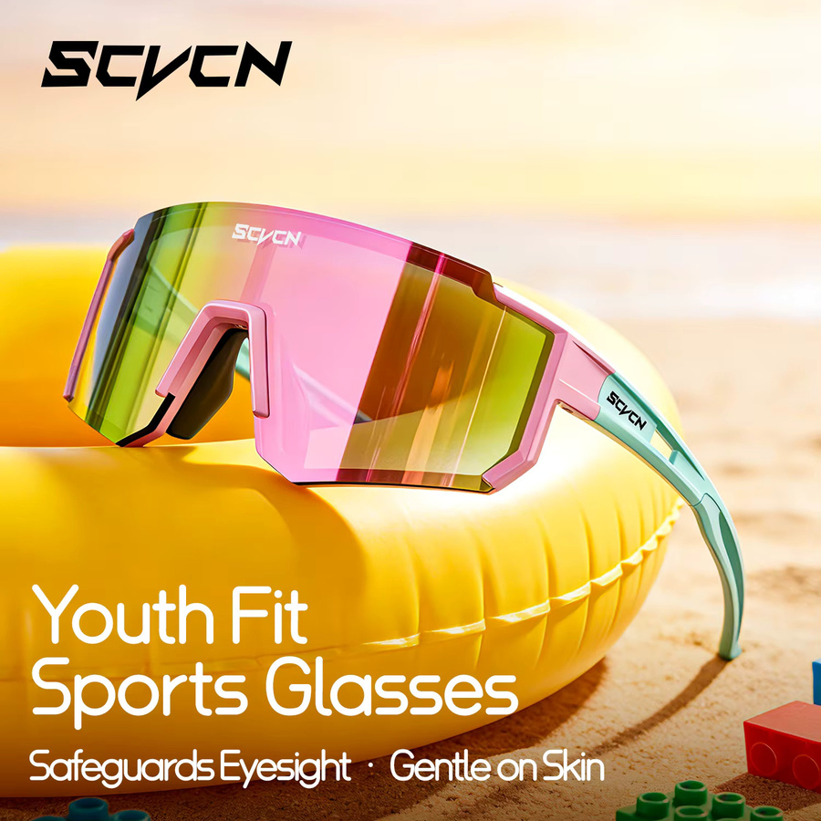SCVCN Sportsonnenbrille Kinder, Vollrand, Kunststoff, Photochrom - Bild 2