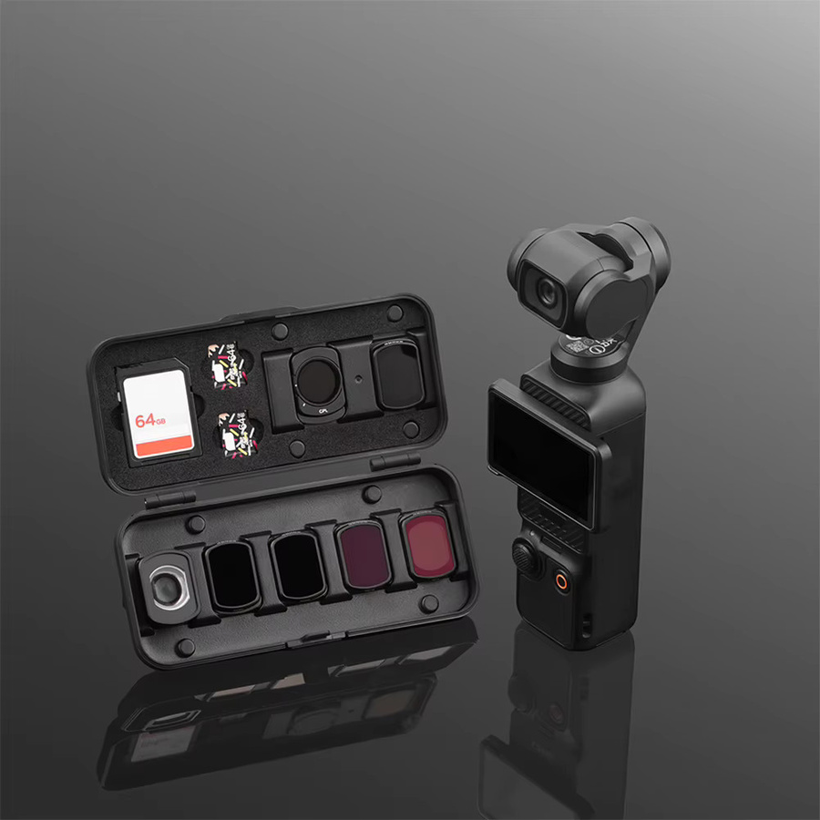 ALLOYSEED Aufbewahrungsbox für DJI Osmo Pocket 3 Filter-Zubehör, stoßfeste Tragetasche, Schwarz - Bild 3