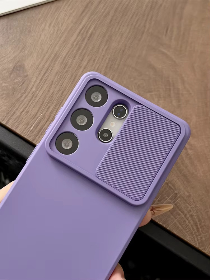Flüssiges Silikon Schiebekamera Schutzhülle für Samsung Galaxy S26 Ultra S25 S24 FE S23 S22 S21 Plus A56 A36 A06 A16 A55 A35 A15 in Schwarz - Bild 3