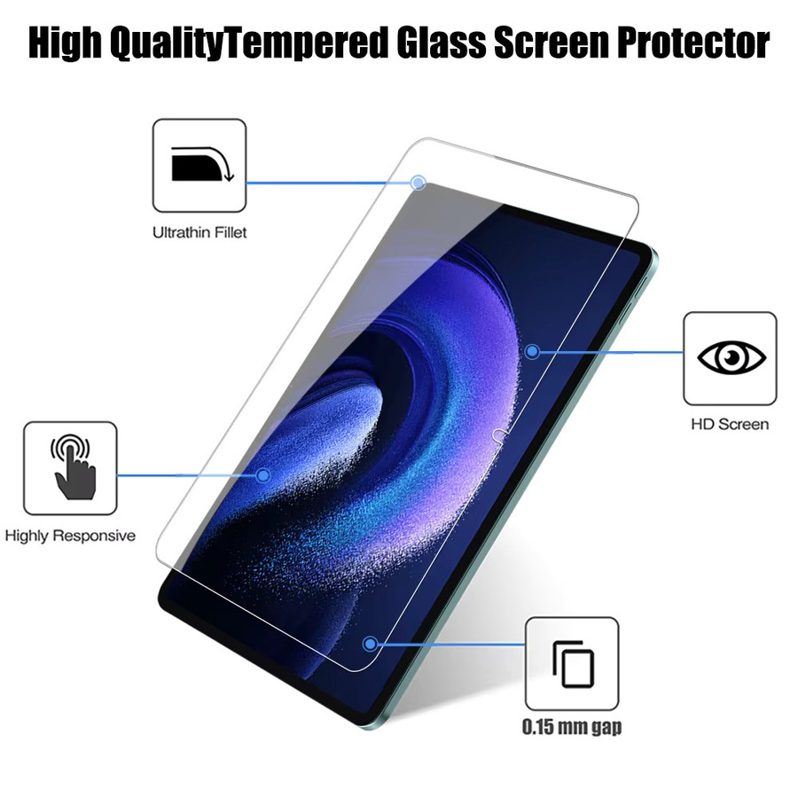 2er-Set gehärtetes Glas Display Schutzfolie für Xiaomi Pad 6, Pad 6 Pro, Pad 6s Pro und Redmi Pad in Transparent - Bild 2