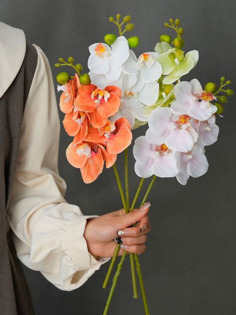 WQNJIN Real Touch Schmetterling Orchidee Künstliche Blume in Pink - Bild 1