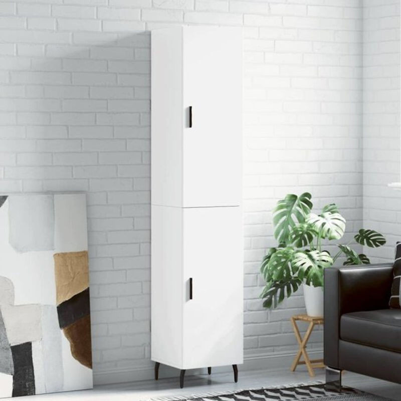 Modernes Highboard Vidaxl in Weiß aus Holzwerkstoff und Metall, B/T/H: 34,5 x 34 x 180 cm - Bild 1