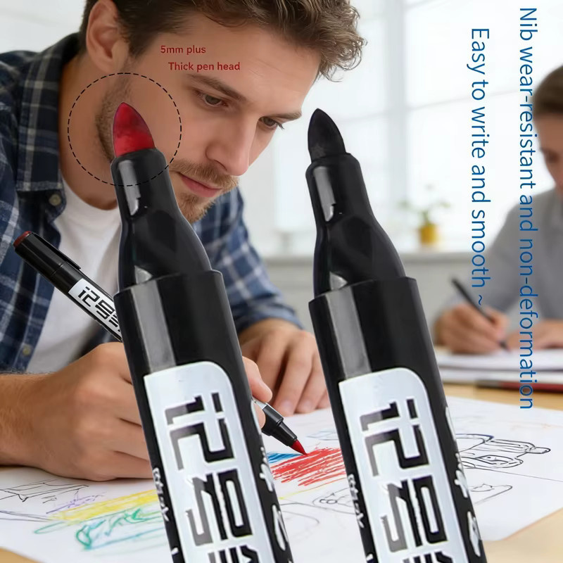 Kissbuty Permanent-Lackmarker in Schwarz, wasserfeste und schnell trocknende Reifenstifte mit Bullet-Spitze - Bild 3