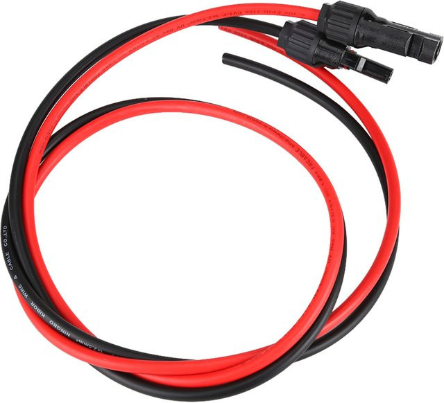 Paar Rot-Schwarze Solarmodul-PV-Kabel mit 2,5mm Querschnitt und Stecker- sowie Buchsenanschlüssen - Bild 1