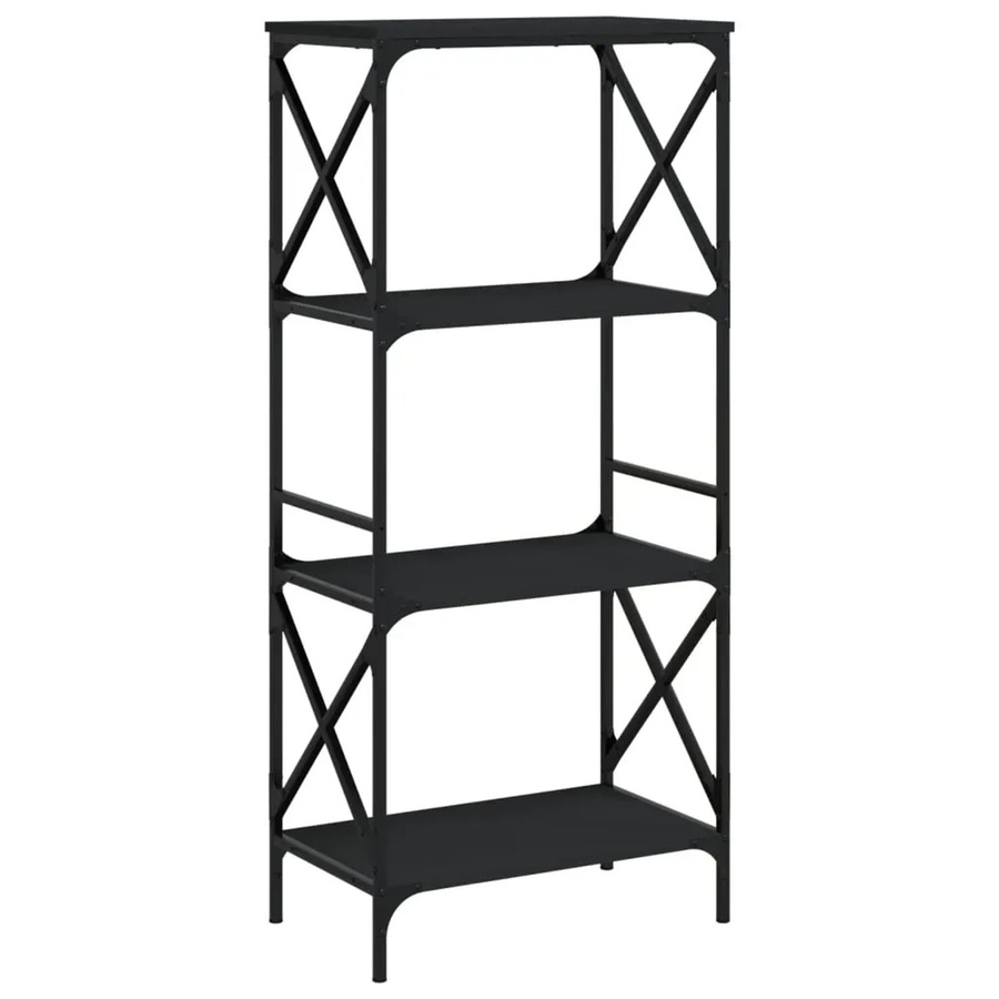 vidaXL Bücherregal im Industrial Design mit 4 Böden in Schwarz, B/T/H: 59 x 35 x 132 cm - Bild 2
