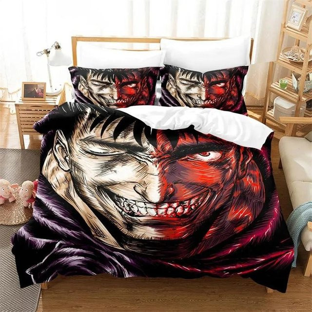 Berserk Anime Bettwäsche-Set von Wucifang Bags mit 3D-Druck, mehrfarbig, B/H: 135 x 200 cm - Bild 1