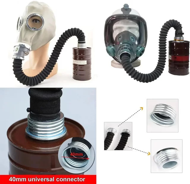 General RD40 R40 Luftstromrohr für Gasmasken und Atemschutzgeräte, Schwarz, 40 mm Anschluss, Kunststoff - Bild 1