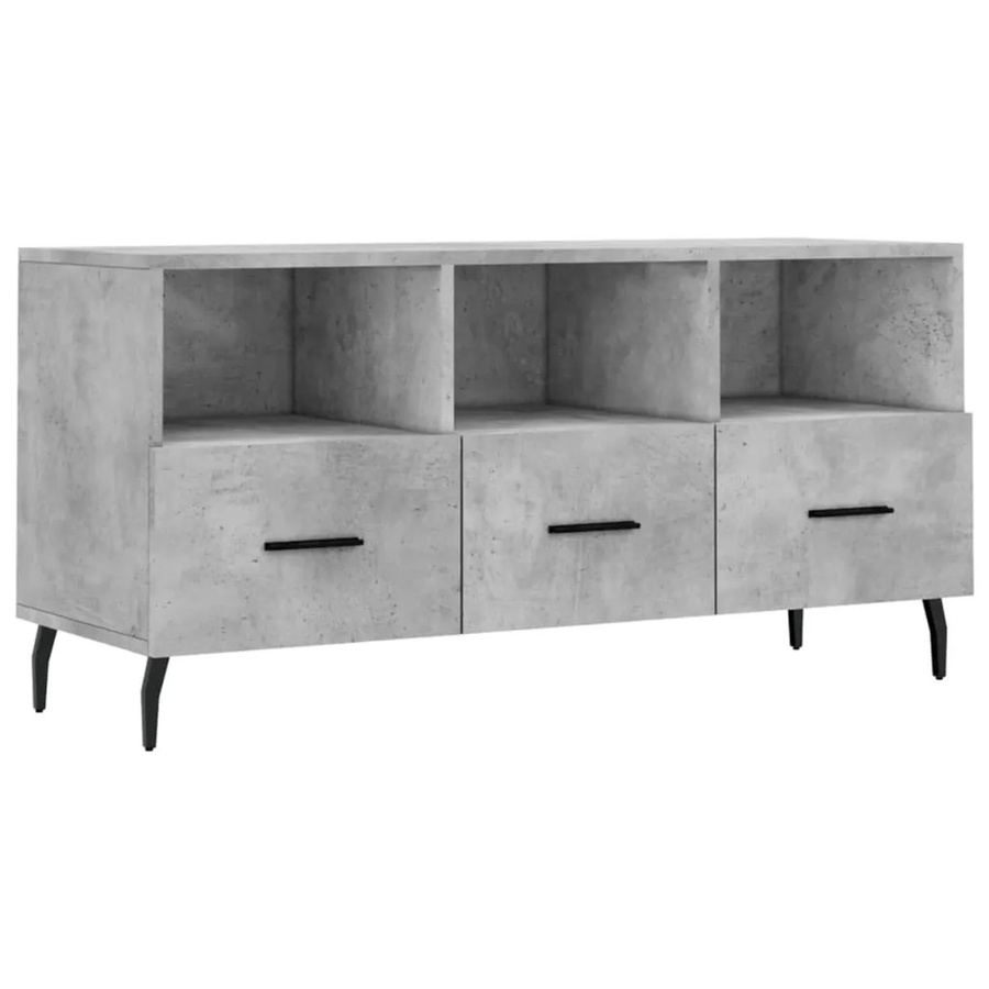 vidaXL TV-Schrank in Betongrau aus Holzwerkstoff und Eisen, B/T/H: 102 x 36 x 50 cm - Bild 2